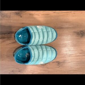 The North Face Quilted Aqua Blue Mules